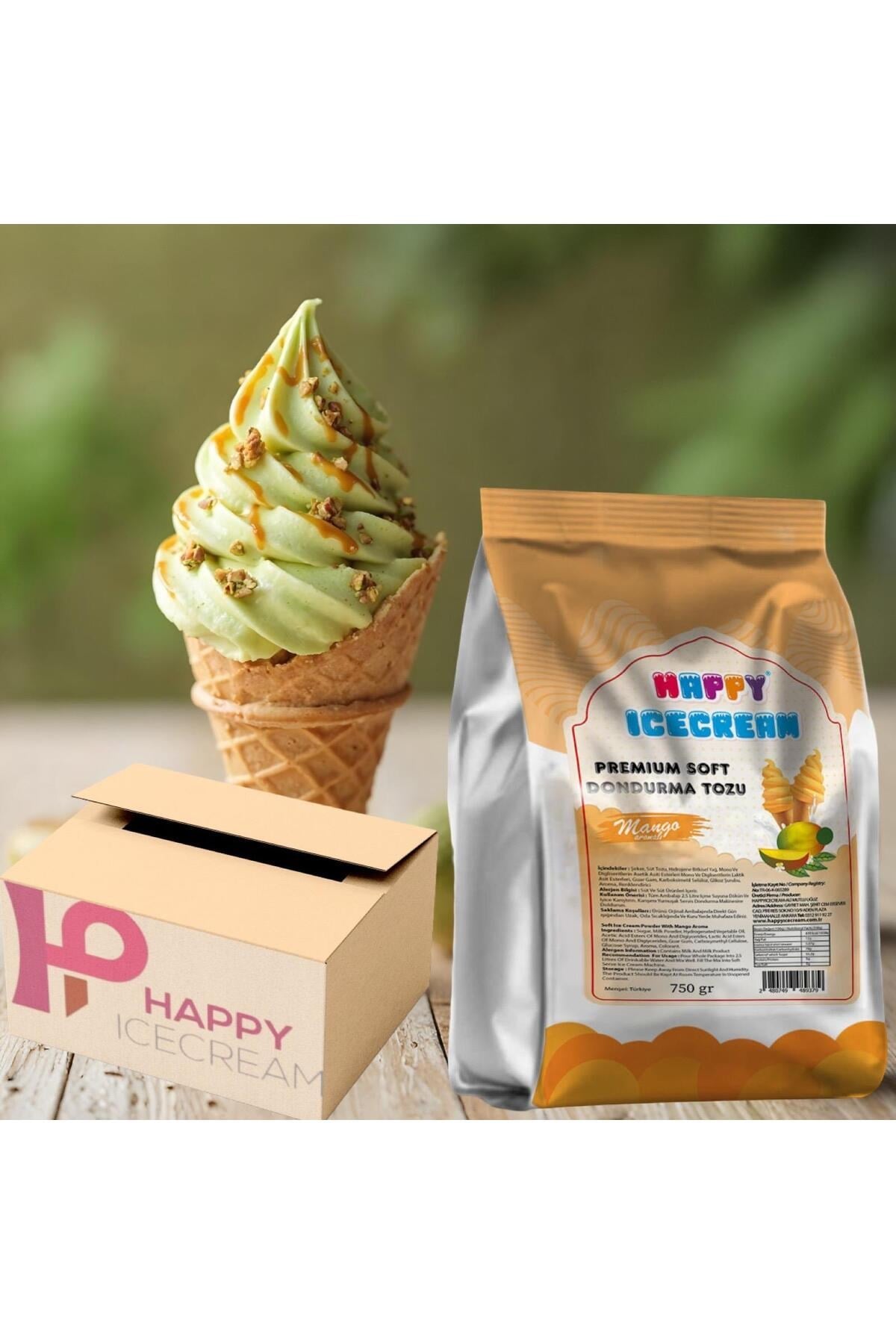 Premium Mango Soft Dondurma Tozu 750 gr x 16'lı