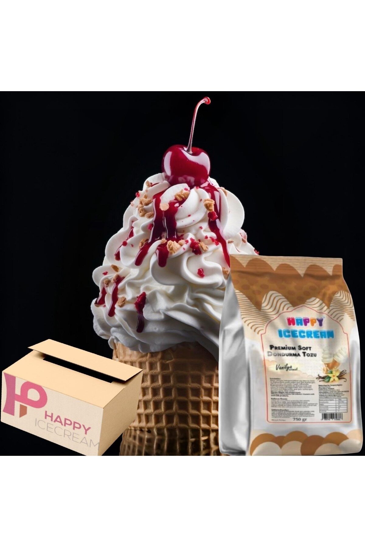 Premium Vanilya Soft Dondurma Tozu 750 gr x 16'lı