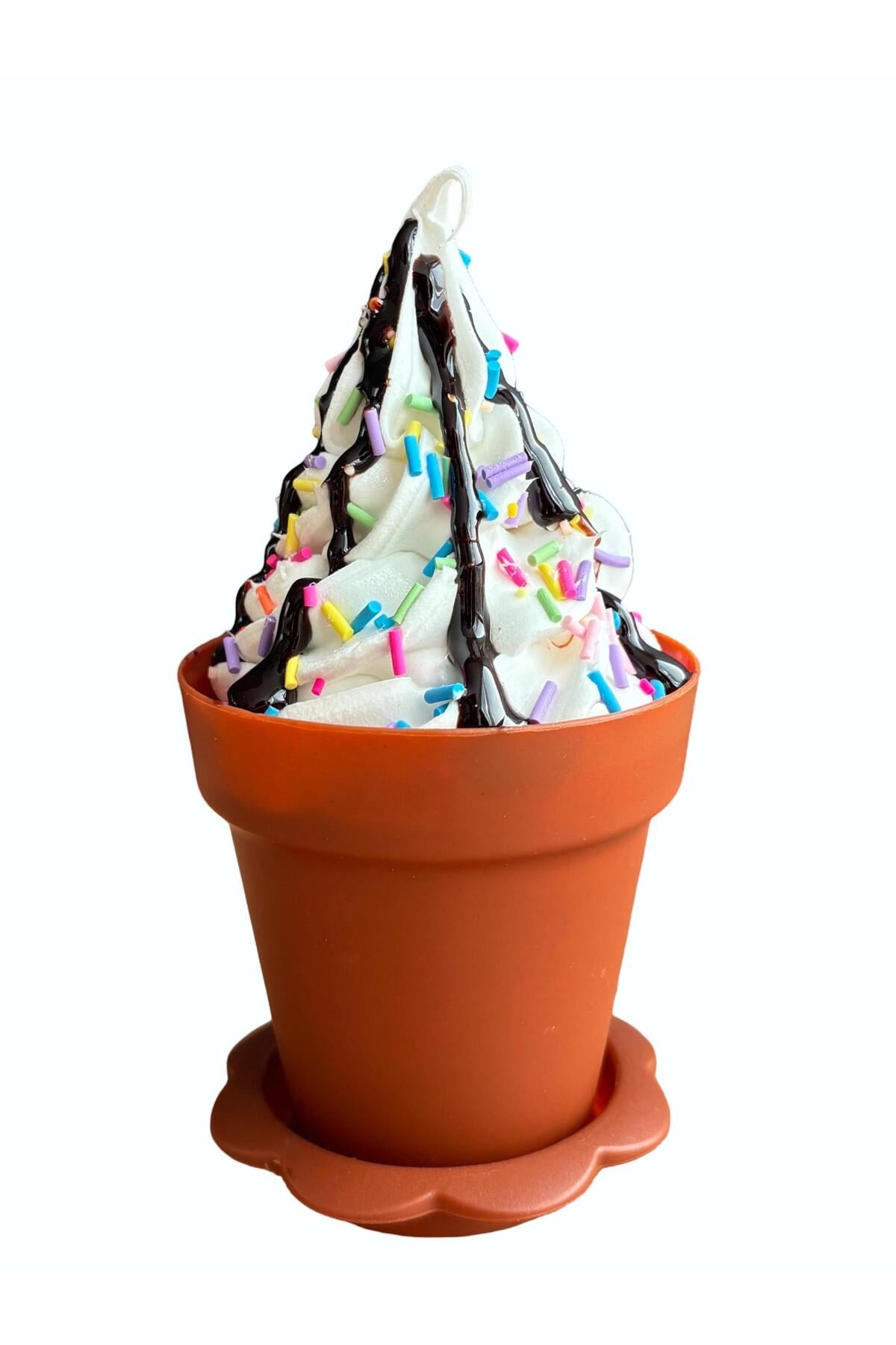 Vanilyalı Soft Dondurma Maketi Cup Menekşe
