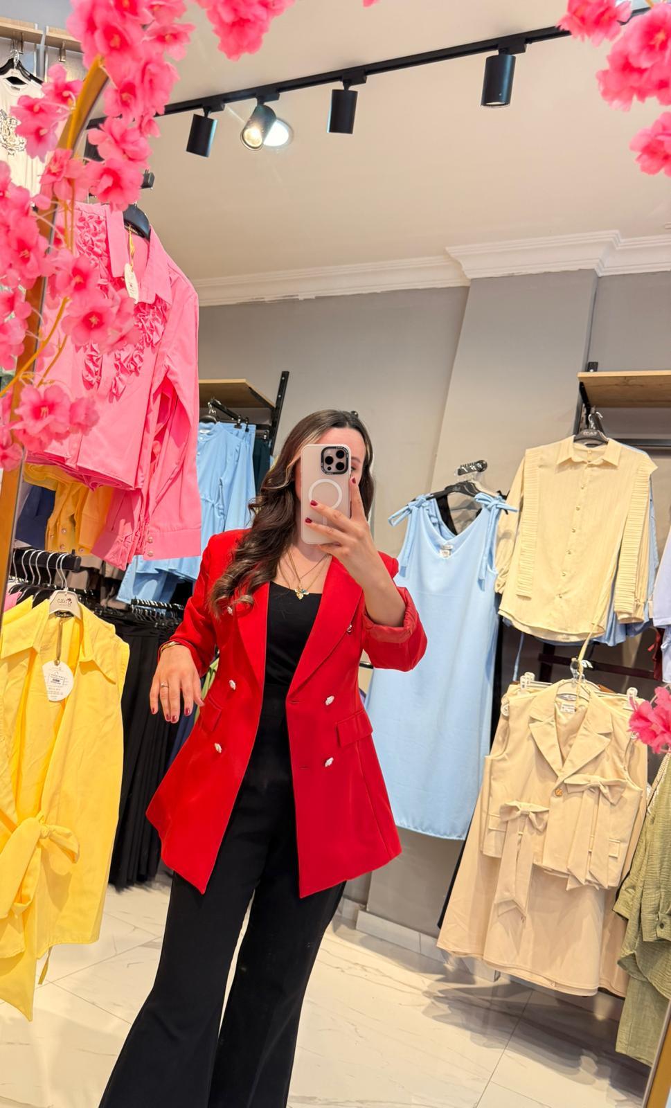 KIRMIZI BLAZER CEKET