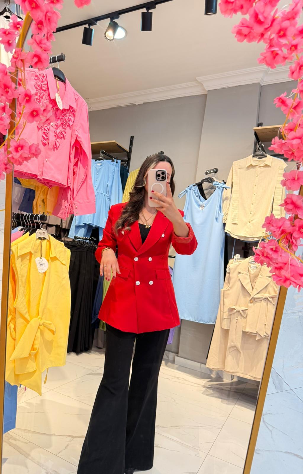 KIRMIZI BLAZER CEKET
