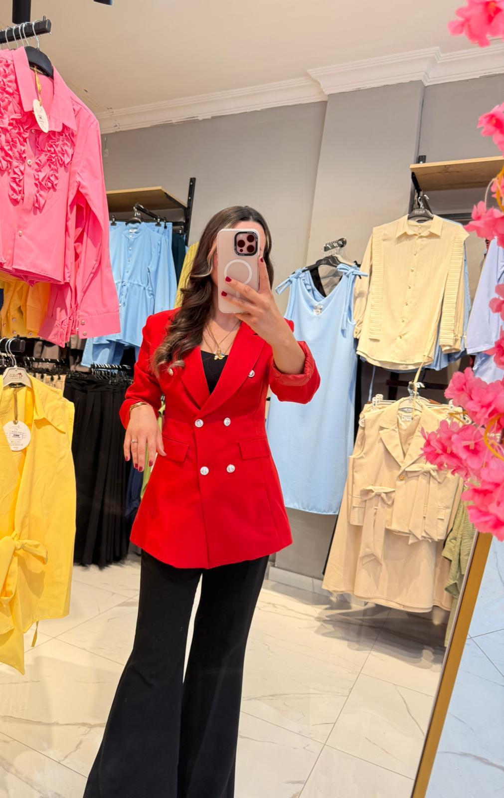 KIRMIZI BLAZER CEKET