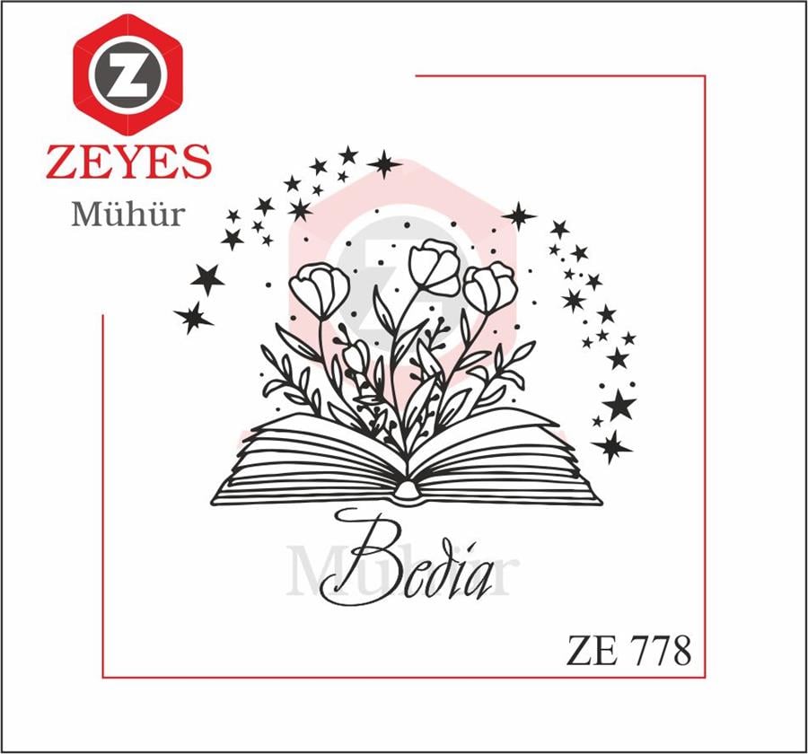 Açik Kitaptan Yeseren Hayaller - Çiçekler ve Yildizlar Kitap Mührü   ZE 778