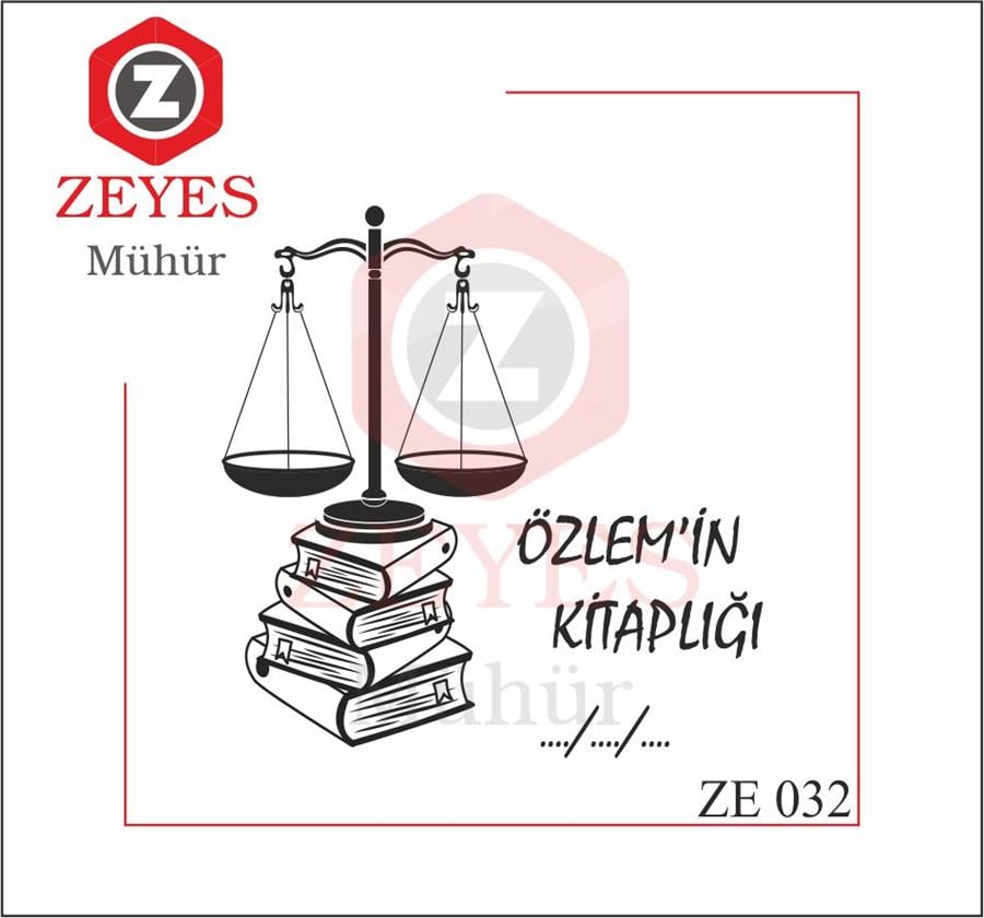 Adalet Terazisi Kitaplar Avukat Mührü ZE 032