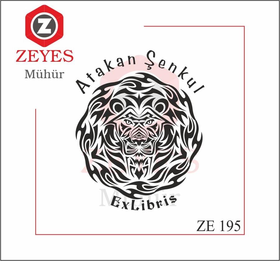 Aslan ExLibris Kitap Mührü   ZE 195