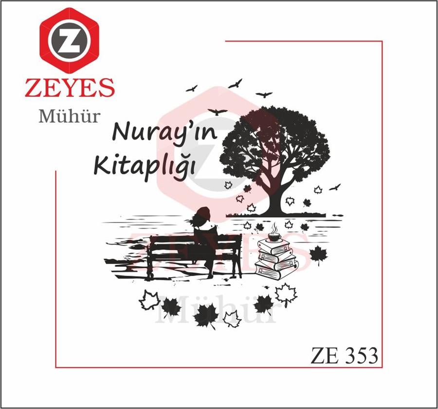 Bankta Oturan Kadin Kitap Mührü ZE 353