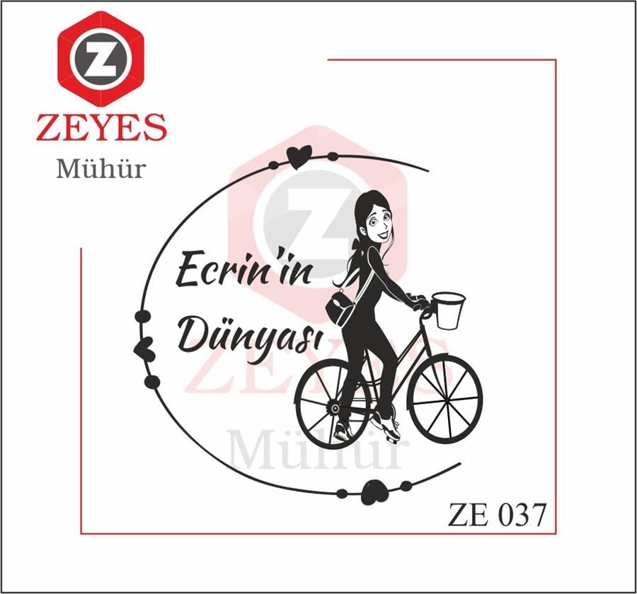 Bisikletli Kiz  Mührü ZE 037