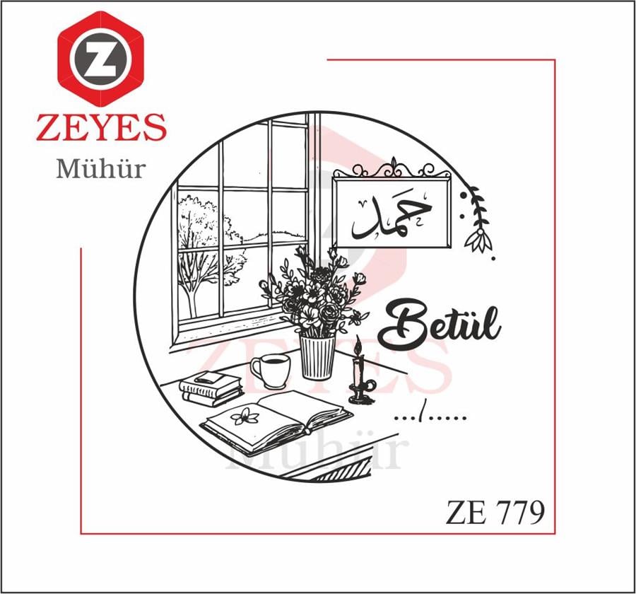 Çalisma Odam - Masam Kitap Mührü   ZE 779