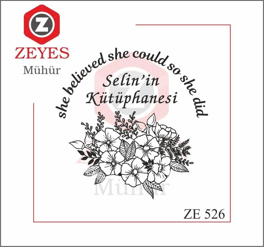Çiçek Buketi  Kitap Mührü   ZE 526
