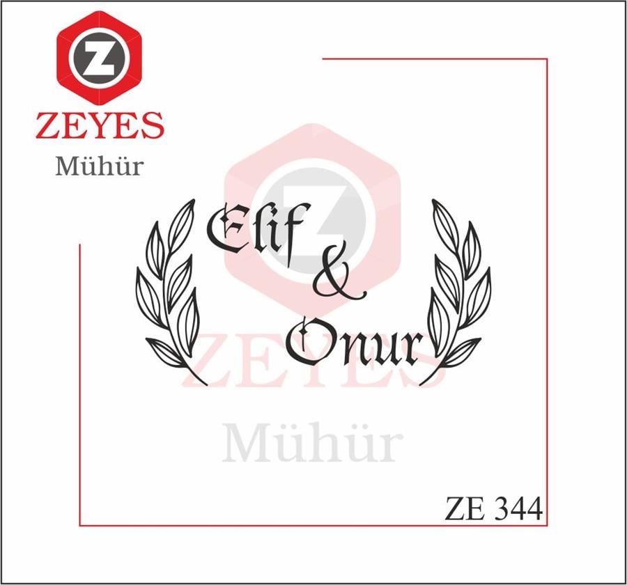 Çiçek Çerçeveli Isim Mührü  ZE 344