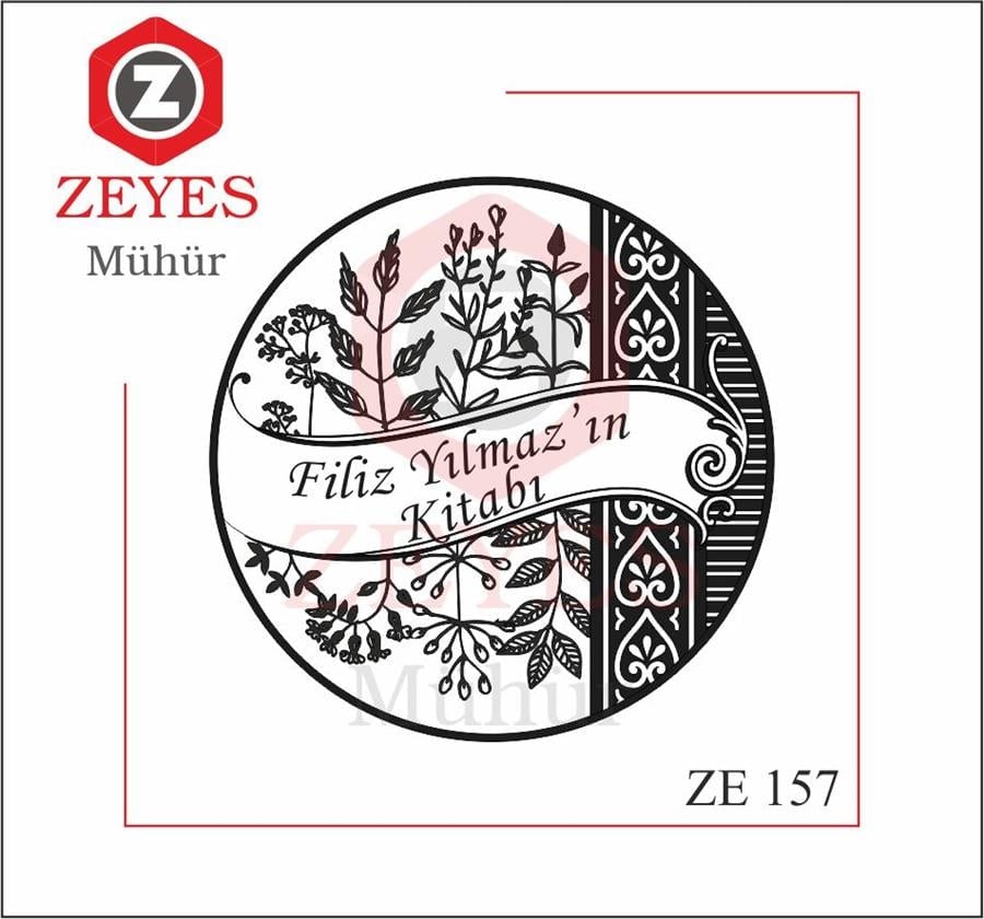 Çiçek Deseni  Kitap Mührü ZE 157