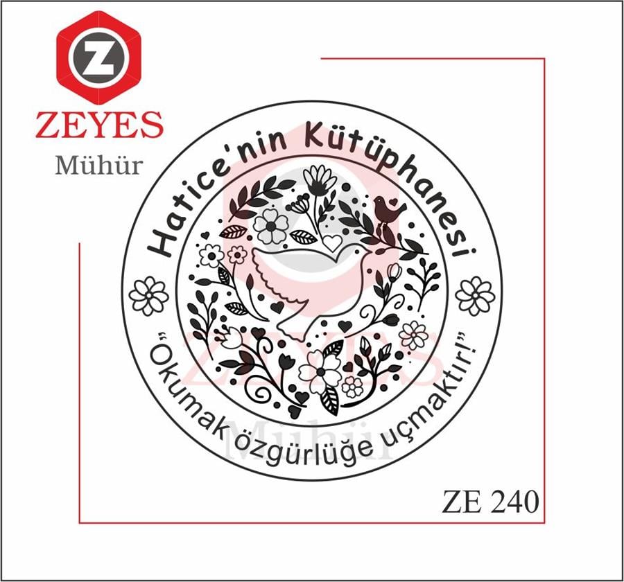 Çiçekler Kuslar Kitap Mührü ZE 240