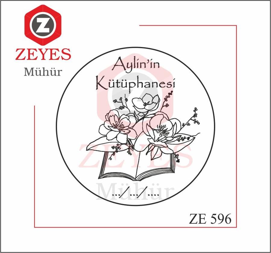 Çiçekli Kitap Mührü   ZE 596