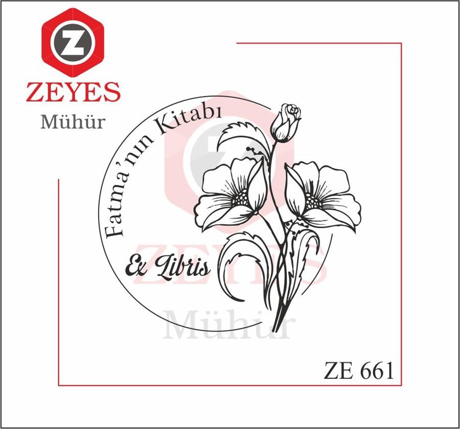 Çiçekli Kitap Mührü   ZE 661
