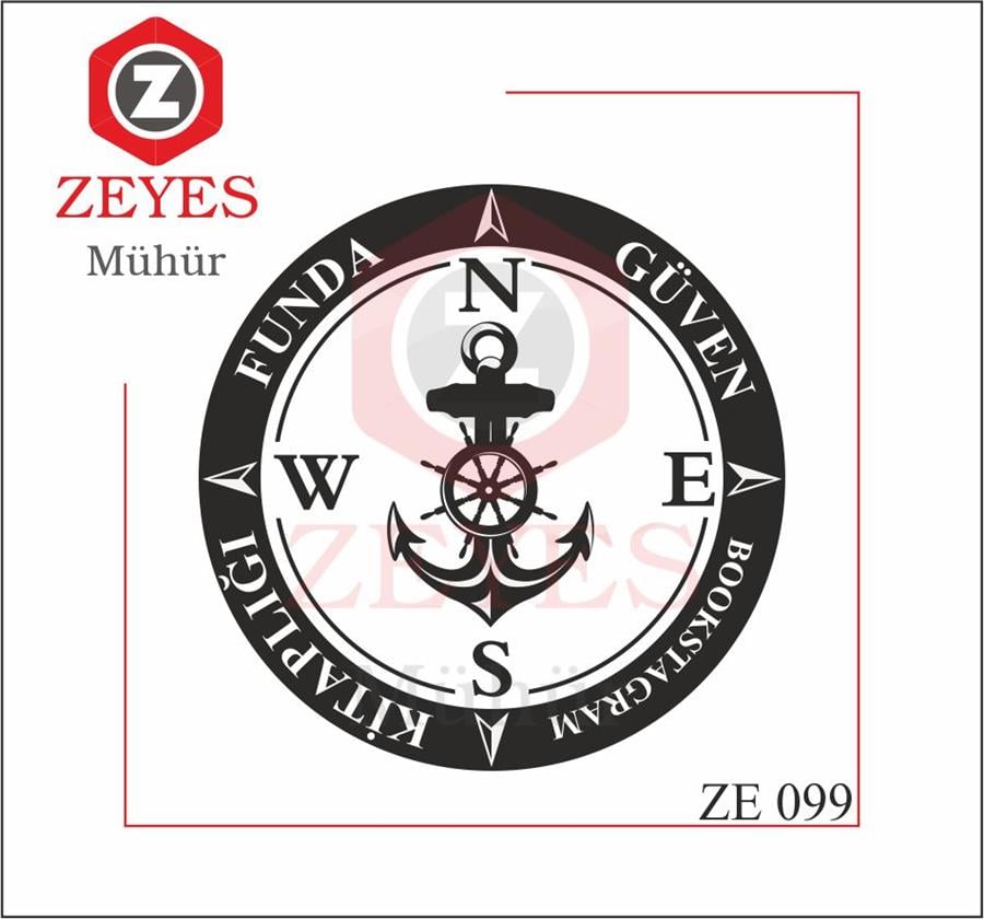 Çipa Pusula Tekne Kitap Mührü ZE 099