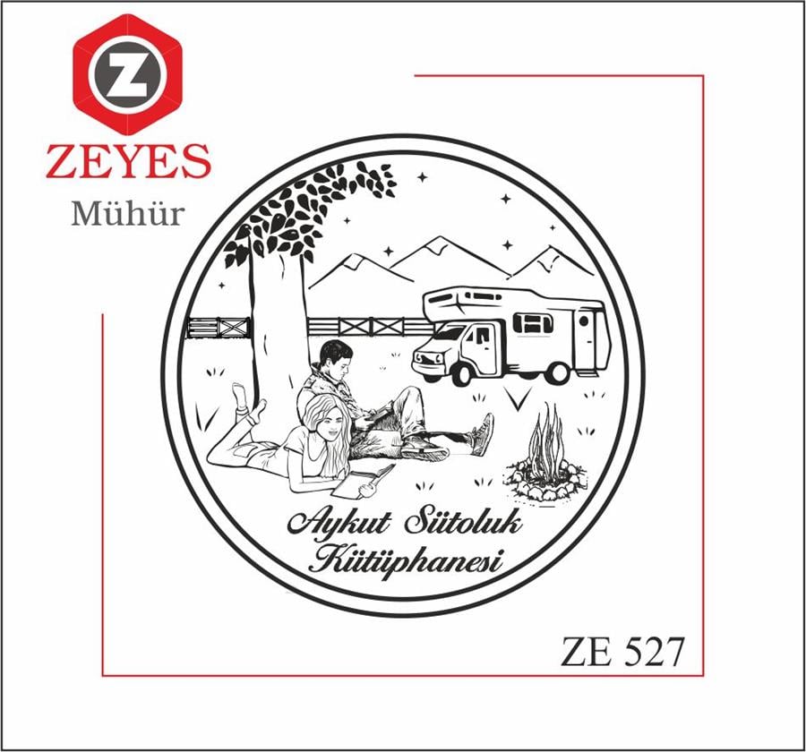 Dogada Kitap Okuyan Çift  Kitap Mührü   ZE 527