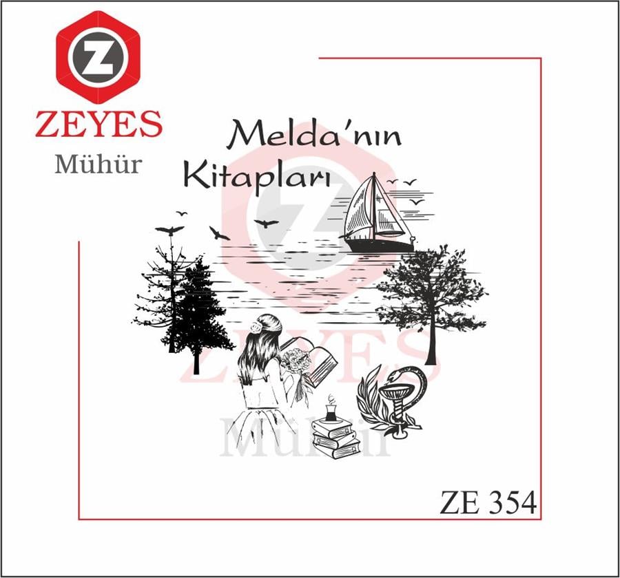Dogada Kitap Okuyan Eczaci Kadin Kitap Mührü ZE 354