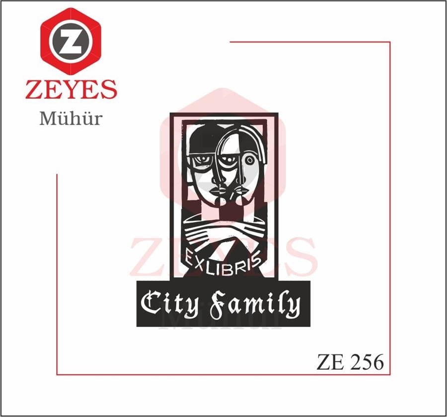 ExLibris Çift Kitap Mührü  ZE 256