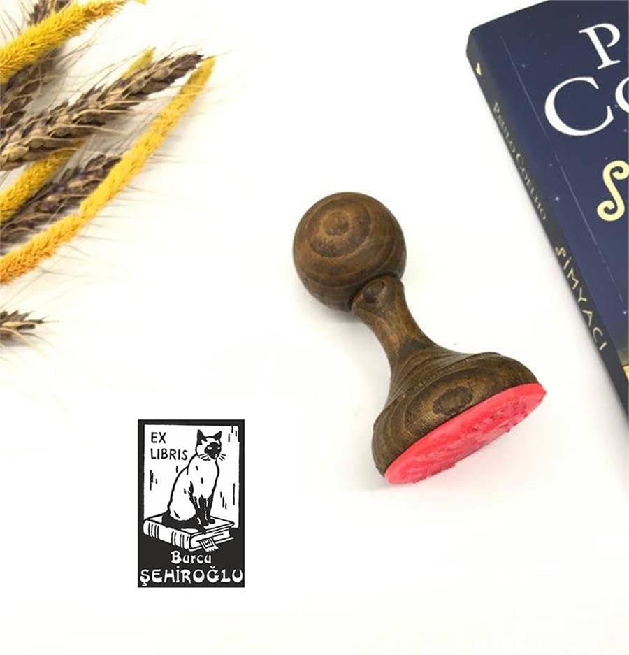 ExLibris Kedi Kitap Mührü ZE 257