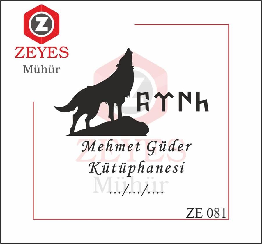 Göktürkçe Türk Yazisi ve Bozkurt Kitap Mührü  ZE 081