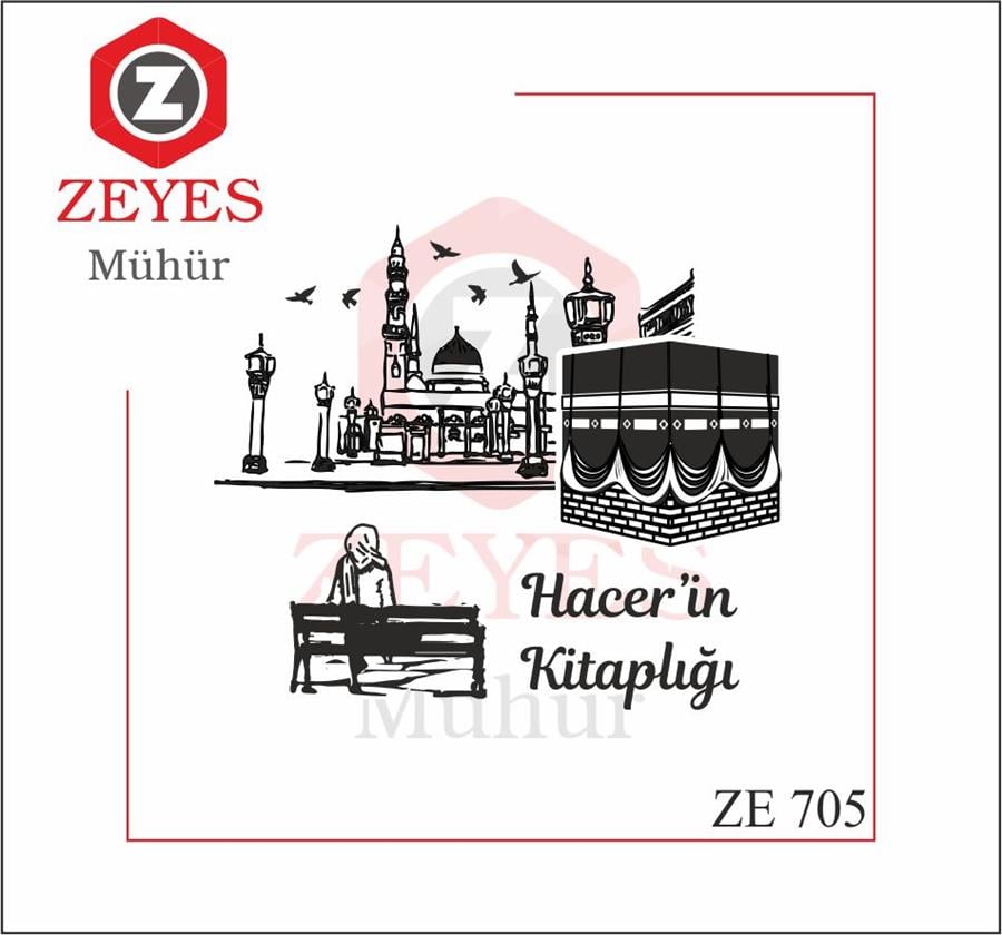 Kabe ve Mescid-i Nebevi'ye Karsi Huzurla Oturan Kiz Mührü   ZE 705