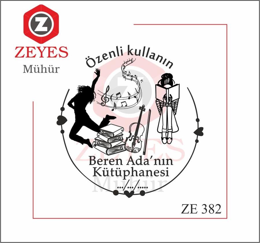 Kadin Dansçi - Keman ve Kitap Okuyan Kadin Mührü  ZE 382