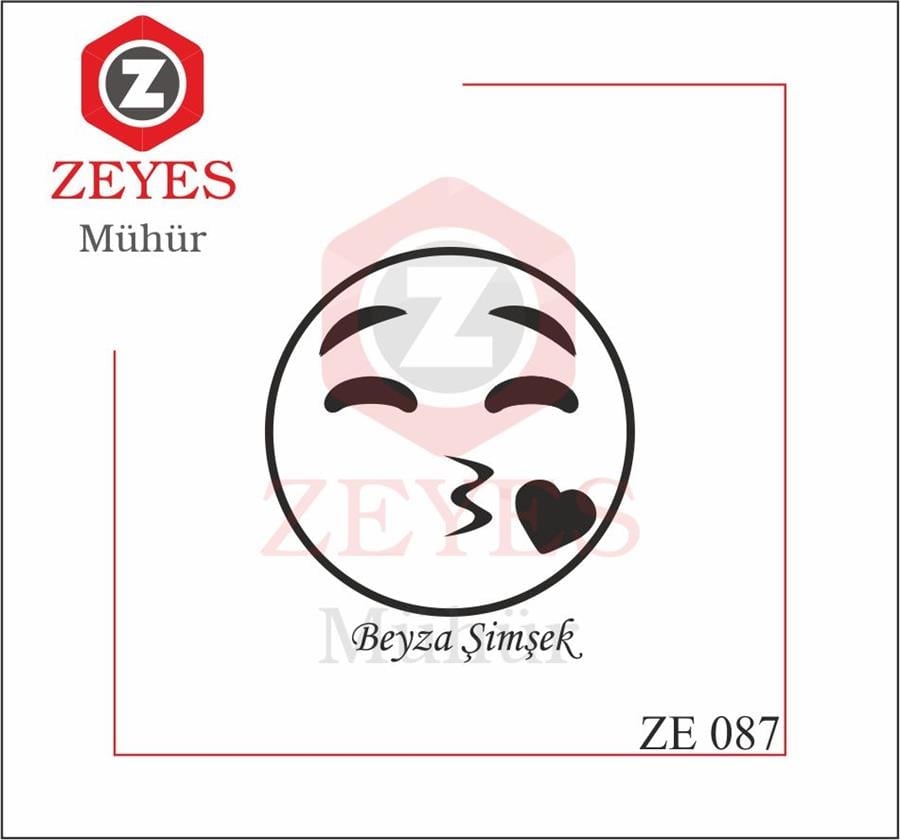 Kalpli Öpücük Emojili Kitap Mührü  ZE 087