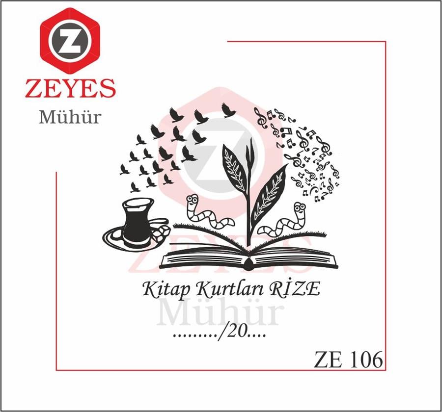 Kitap Kurdu Çay Müzik Kitap Mührü  ZE 106