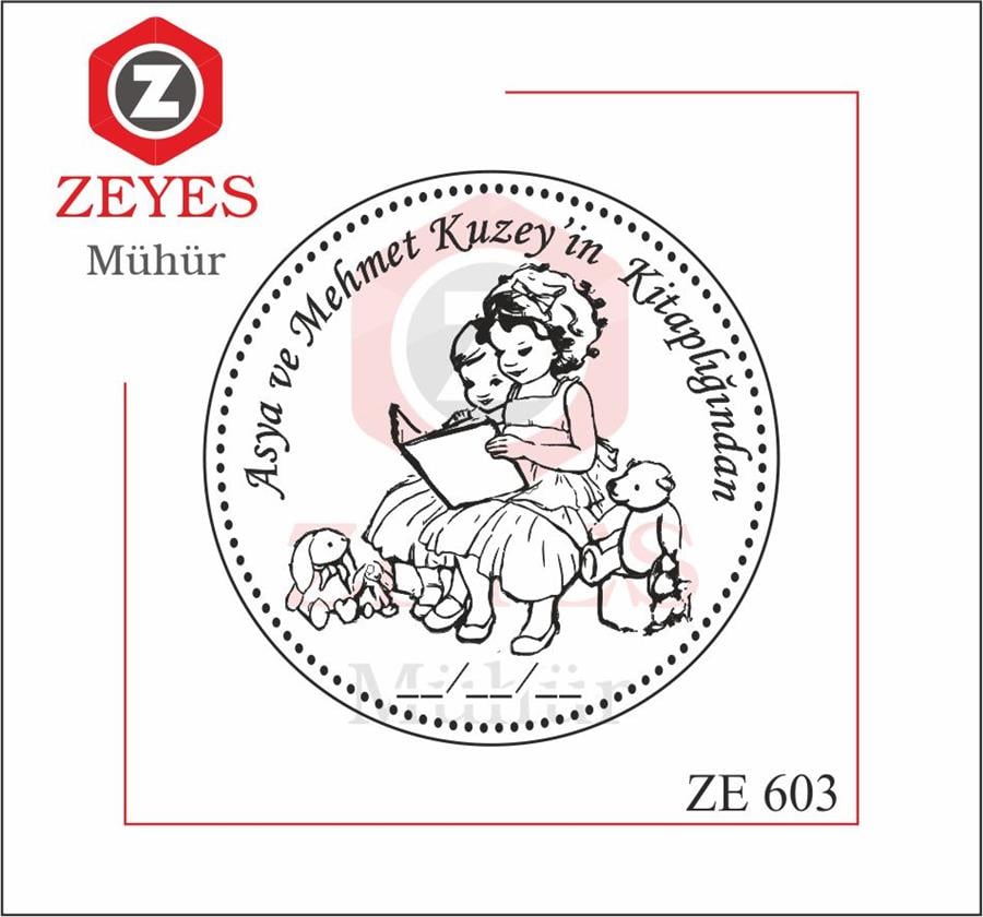 Kitap Okuyan Çocuklar - Kardesler  Kitap Mührü   ZE 603