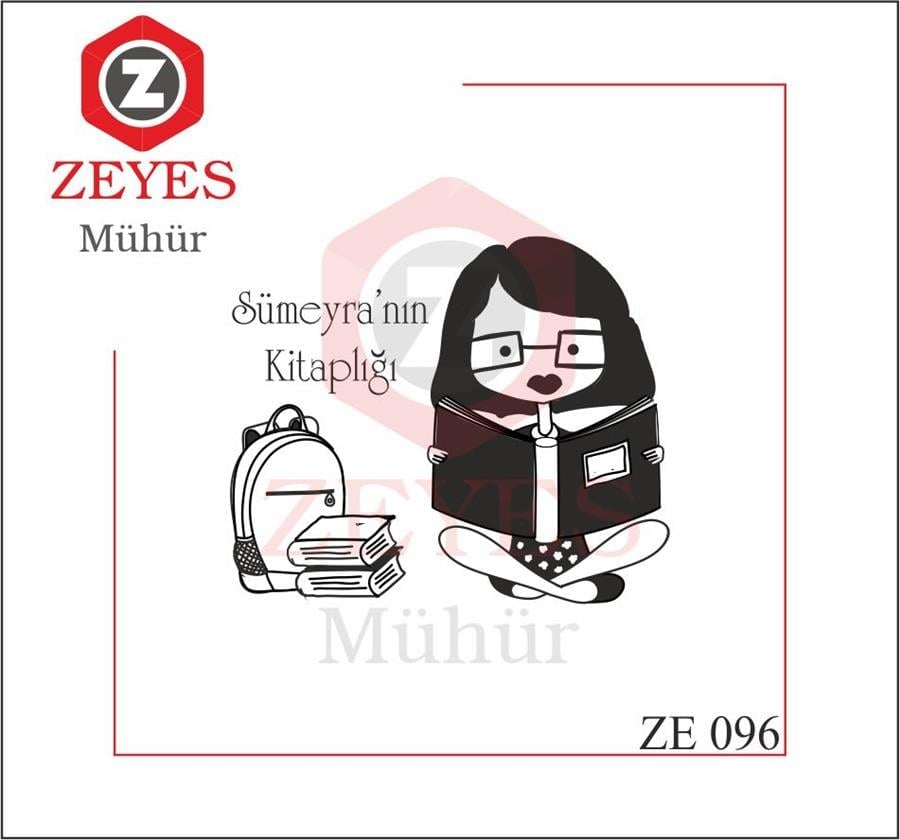 Kitap Okuyan Kiz - Çanta Kitap Mührü   ZE 096