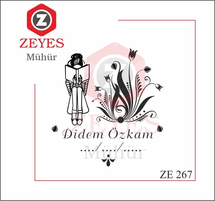 Kitap Okuyan Kiz ve Laleler Kitap Mührü ZE 267