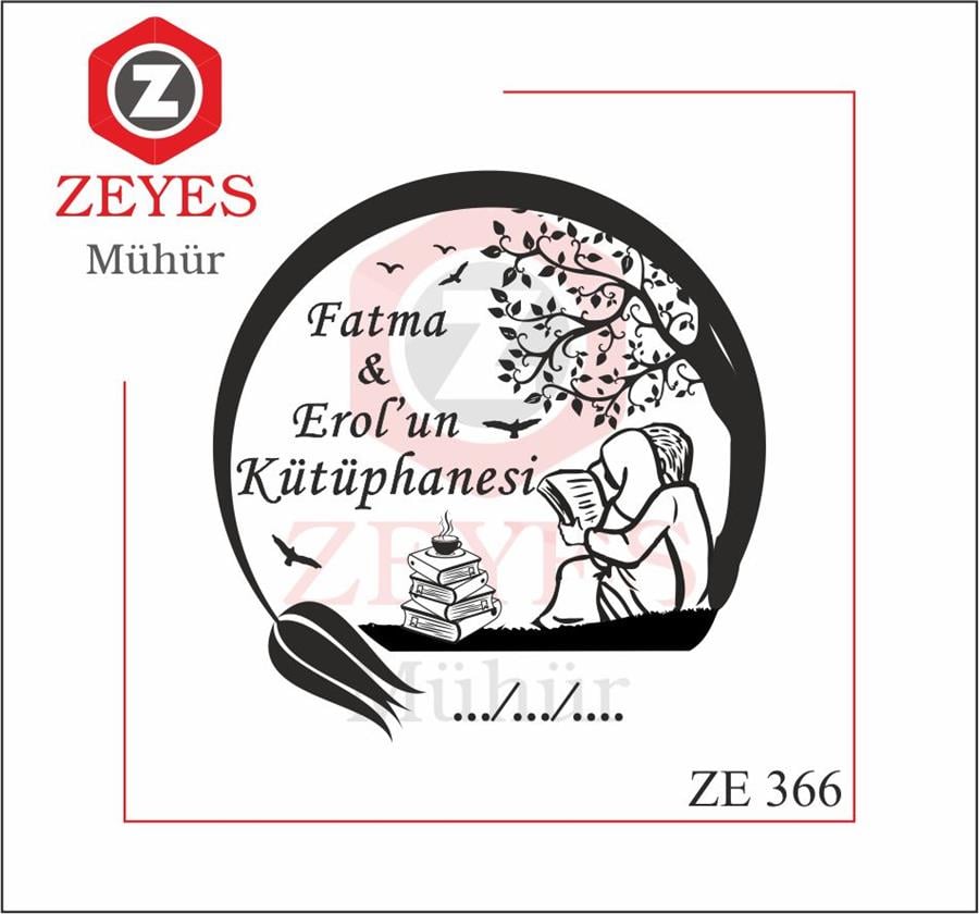 Kitap Okuyan Mutlu Çift  Kitap Mührü  ZE 366