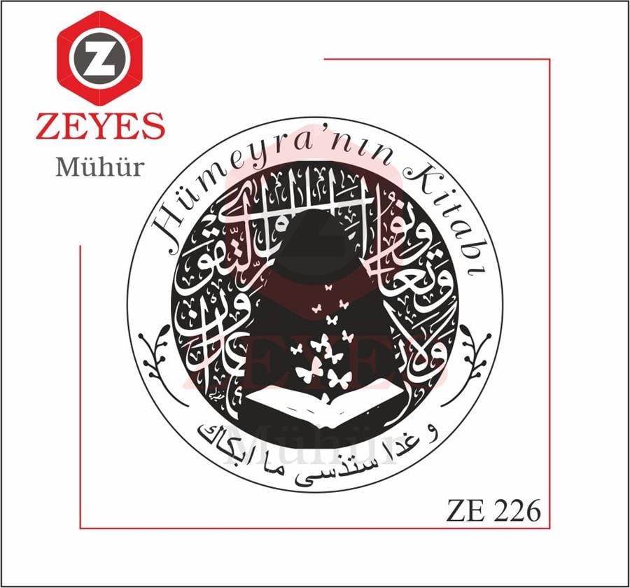 Kitap Okuyan Tesettürlü Kadin Kitap Mührü ZE 226