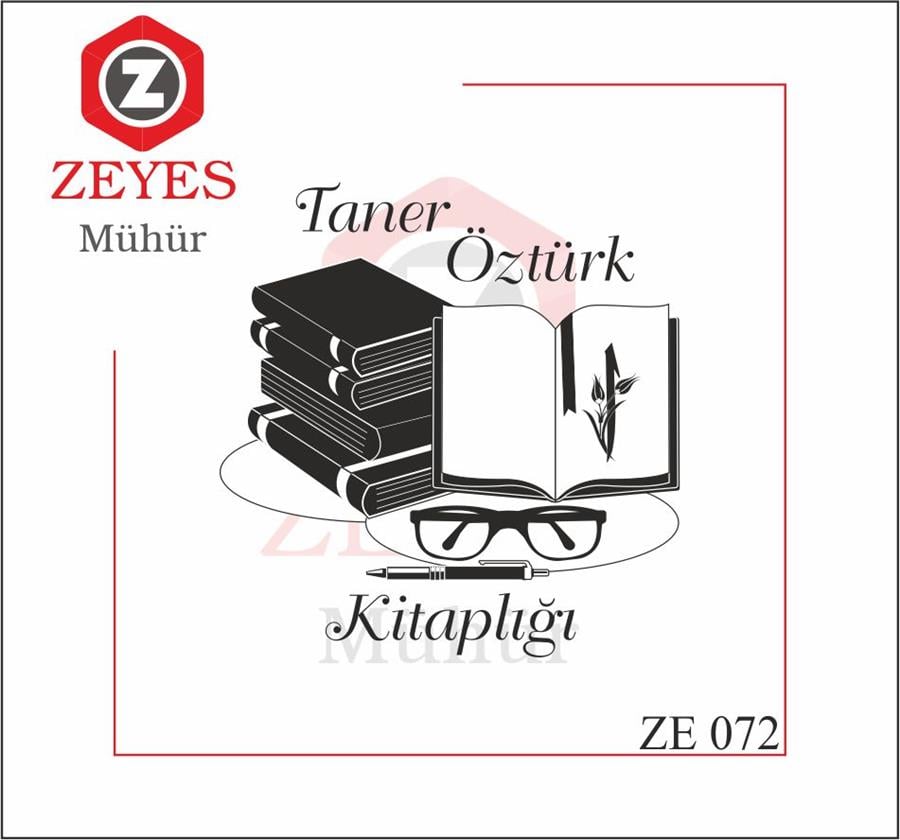 Kitaplar Defter Elif Harfi Gözlüklü Kitap Mührü   ZE 072