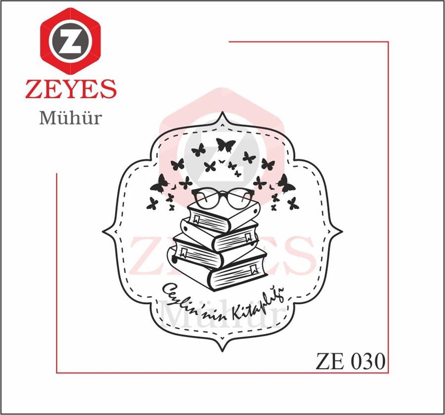 Kitaplar Gözlük Kelebekler  Mührü ZE 030