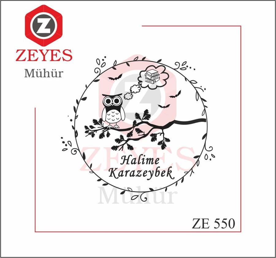 Kitaplarini Düsünen Baykus Mührü   ZE 550