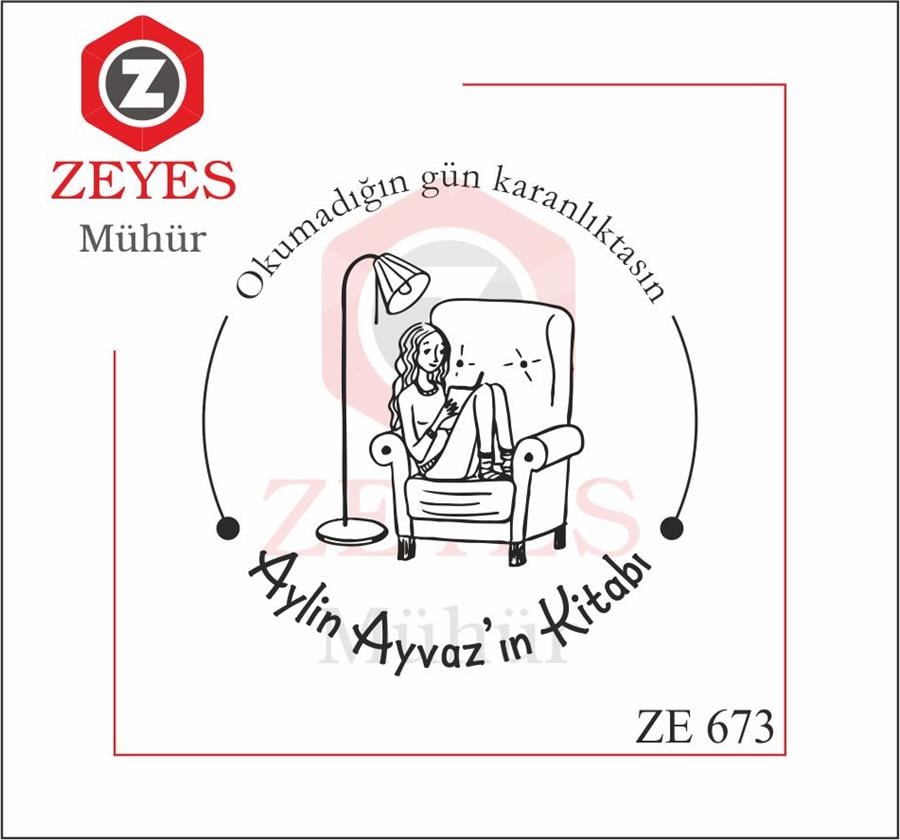 Koltukta Kitap Okuyan Kadin Mührü   ZE 673