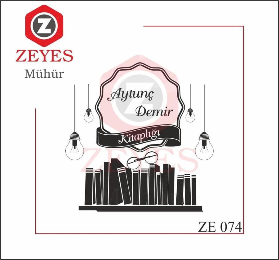Kütüphane Lambalar ve Gözlük Kitap Mührü  ZE 074
