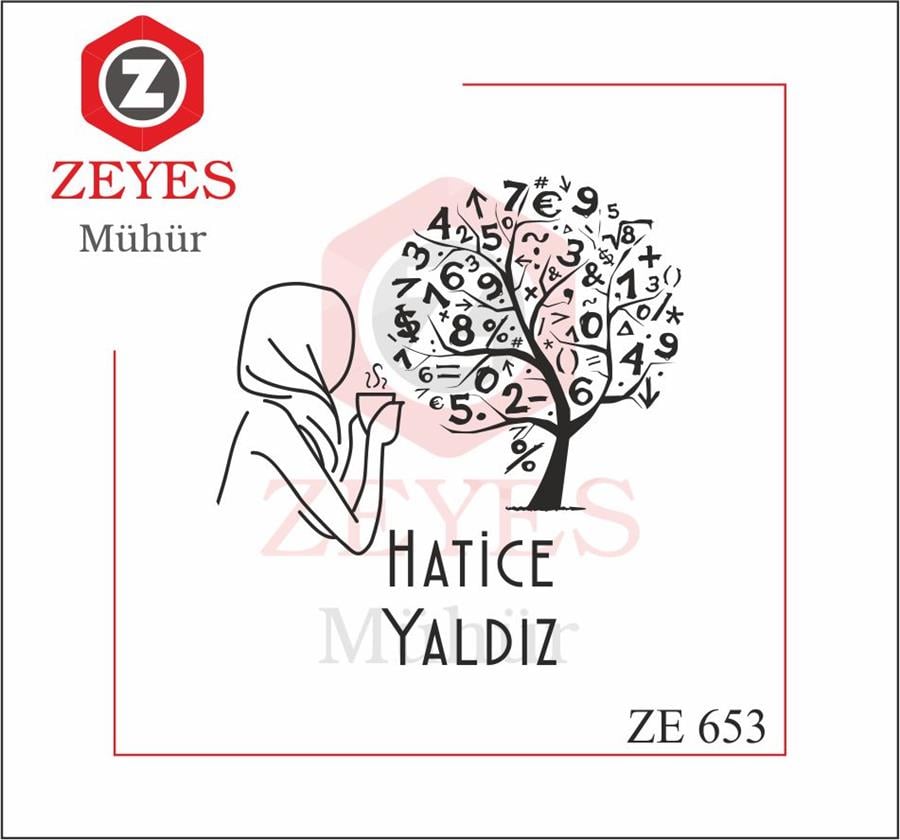 Matematikçi Tesettürlü Kadin  Kitap Mührü  ZE 653