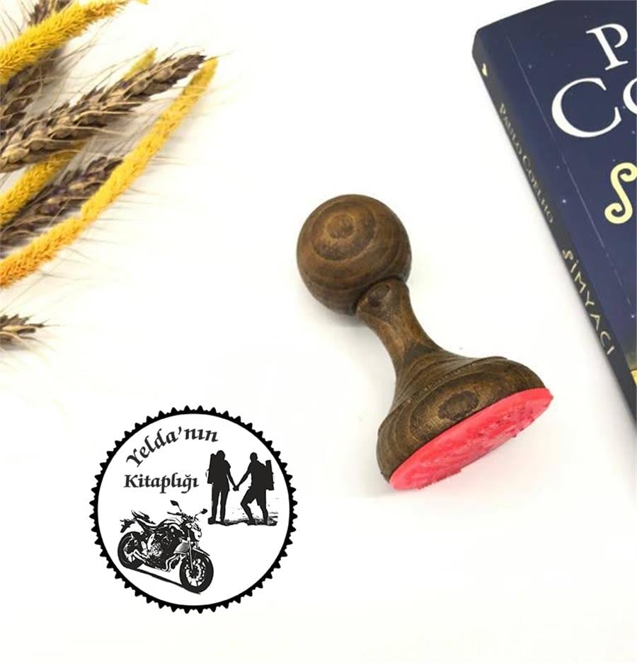 Motosiklet Gezgin Çift  Kitap Mührü ZE 176