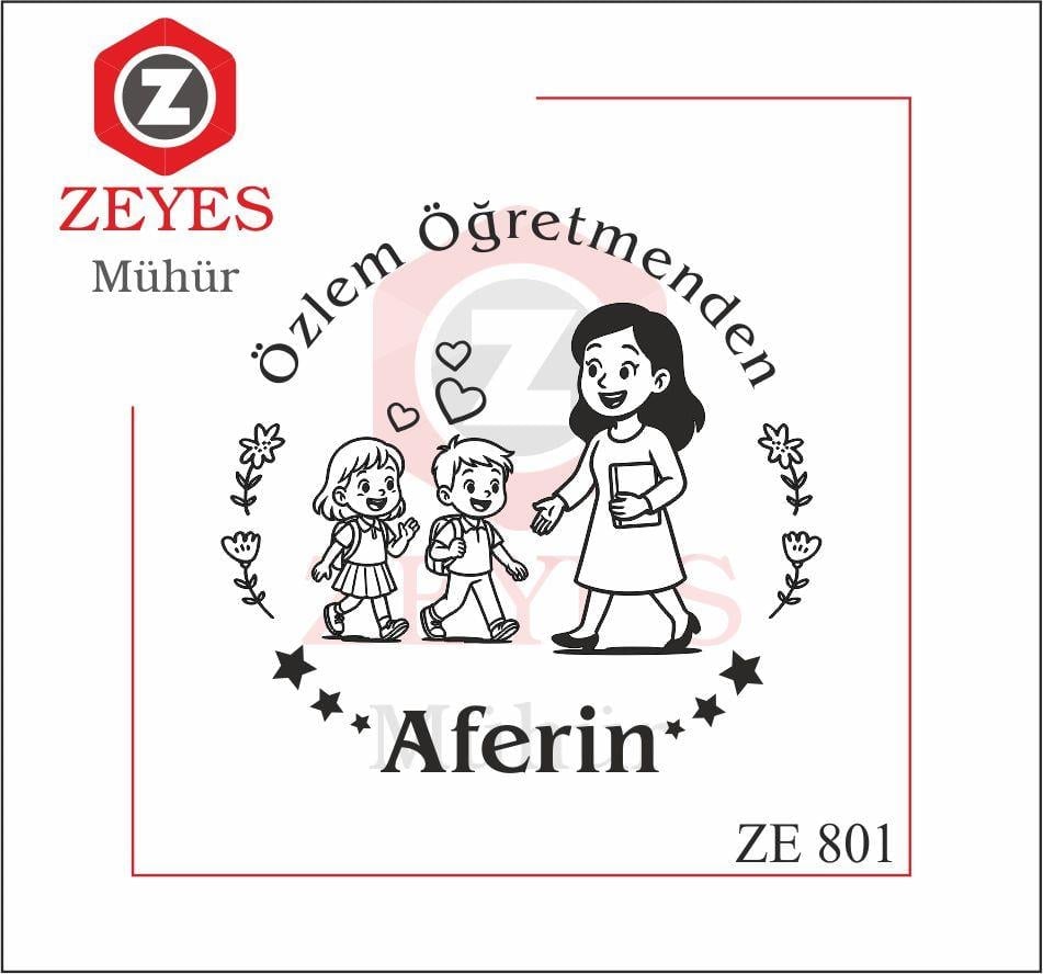 Neseli Çocuklar Ögretmen  Mührü  ZE 801