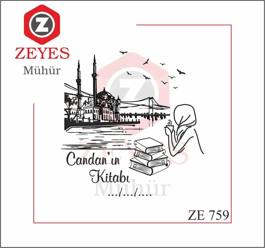 Ortaköy Camii Önünde Kitap Okuyan Kiz  Kitap Mührü   ZE 759