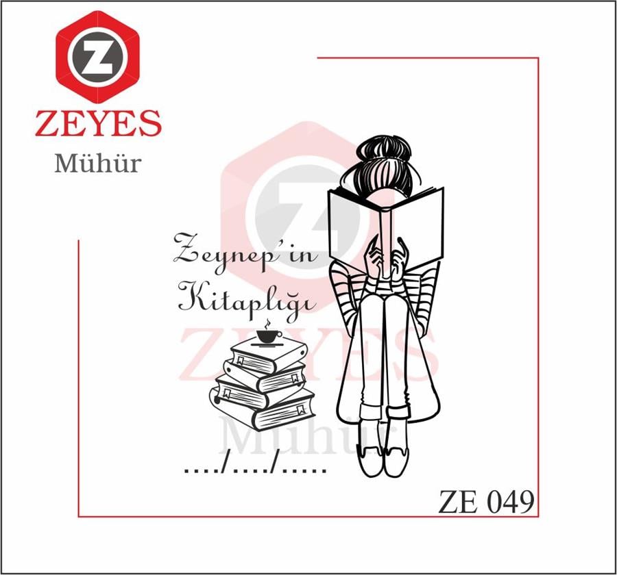 Oturarak Kitap Okuyan Kadin Kahve Mührü  ZE 049