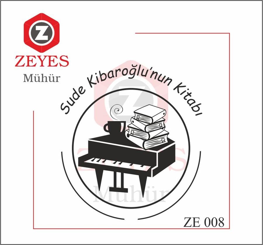 Piano Kahve Kitap Mührü  ZE 008
