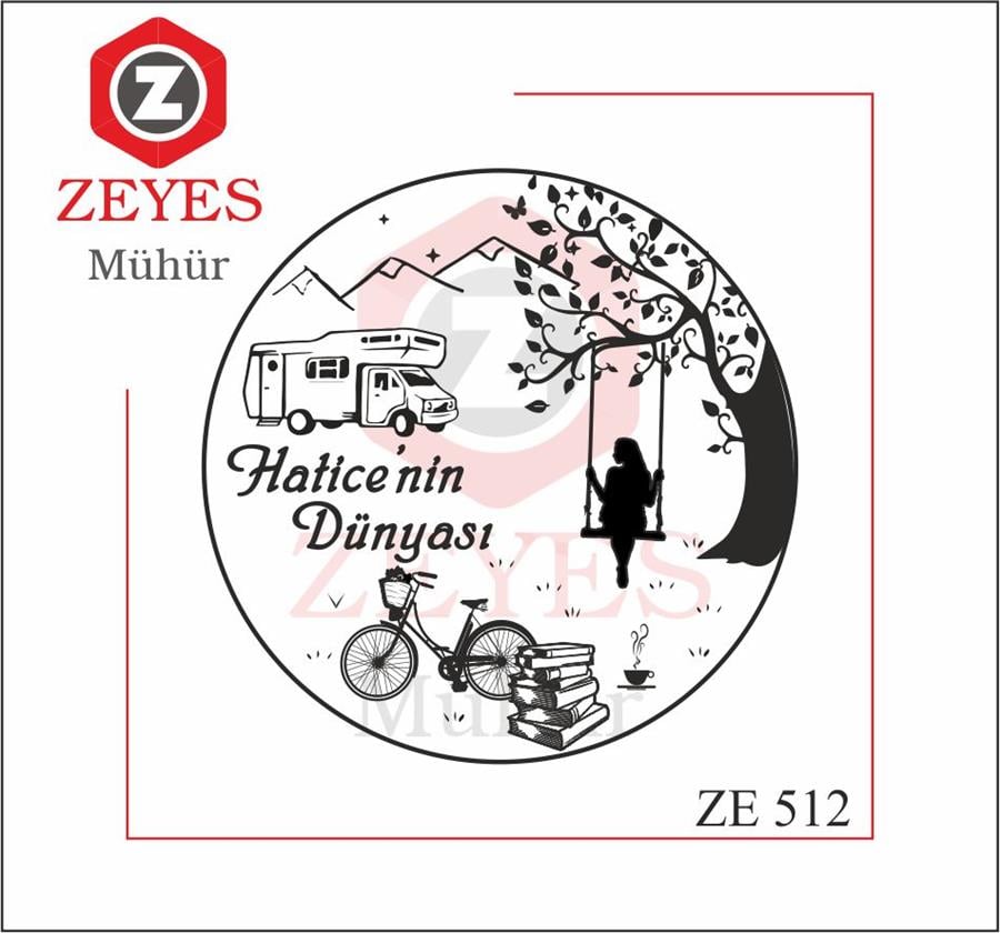 Salincakta Sallanan Kadin Kitap Mührü   ZE 512