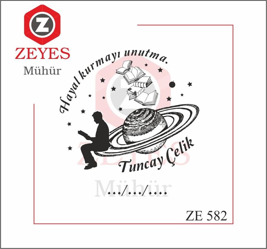 Satürnde Kitap Okuyan Erkek Kitap Mührü   ZE 582