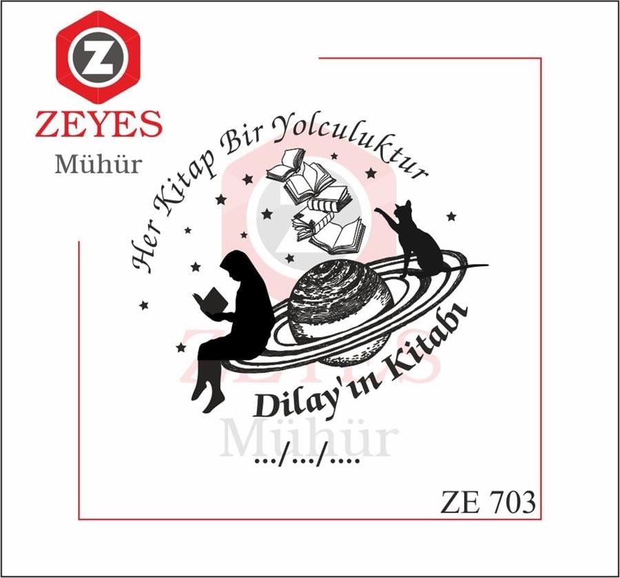 Satürnde Kitap Okuyan Kiz ve Kedisi -   ZE 703