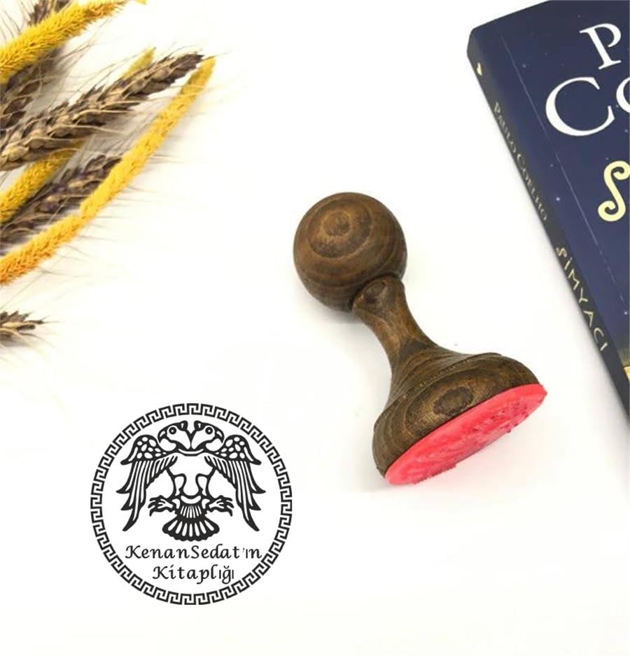 Selçuklu Desen Çerçeve Çift Basli Kartal Kitap Mührü ZE 165