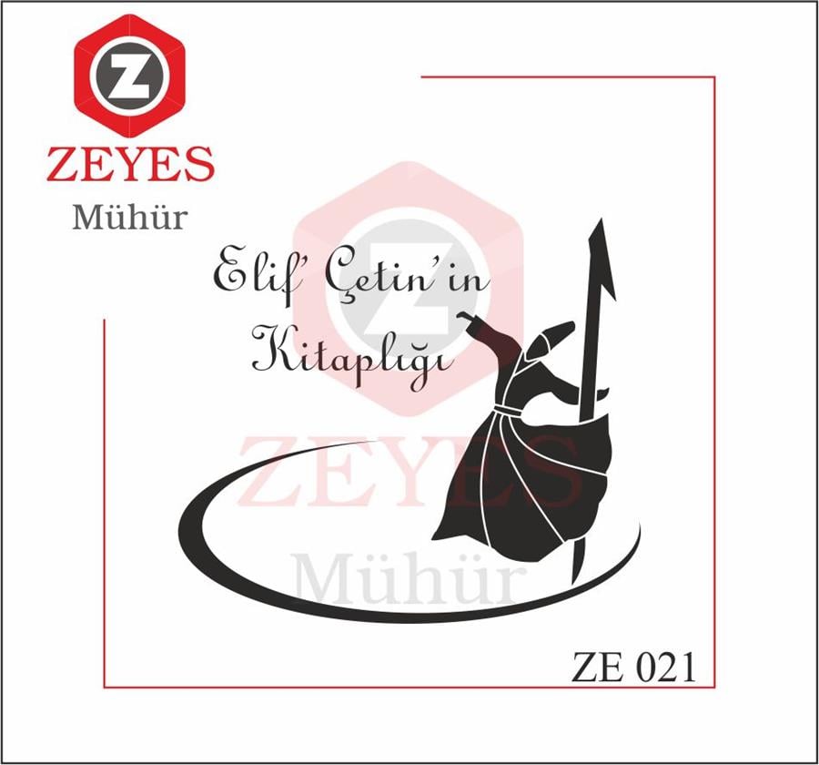 Semazen Elif Harfi ile Kitap Mührü ZE 021