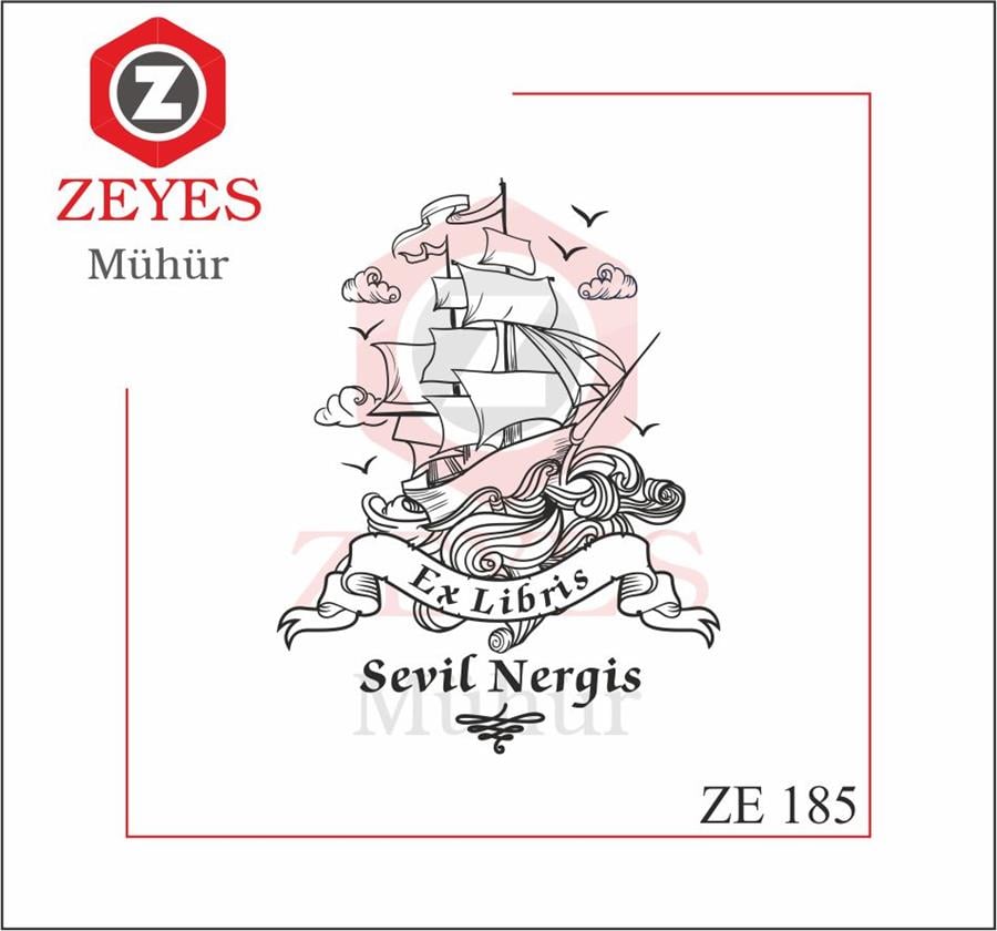 Tekne ve Deniz ExLibris - Kitap Mührü ZE 185